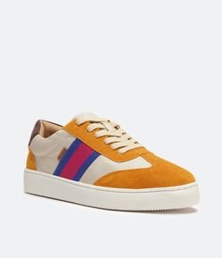 Tênis Têxtil com Recortes Contrastante Anacapri