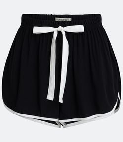 Short de Pijama em Viscose com Cós Elástico e Viés Contrastante na Barra