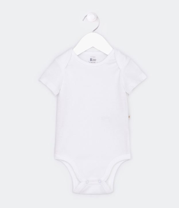 Kit 02 Bodies Básicos em Suedine com Gola Americana - Tam RN a 18 meses Branco 2