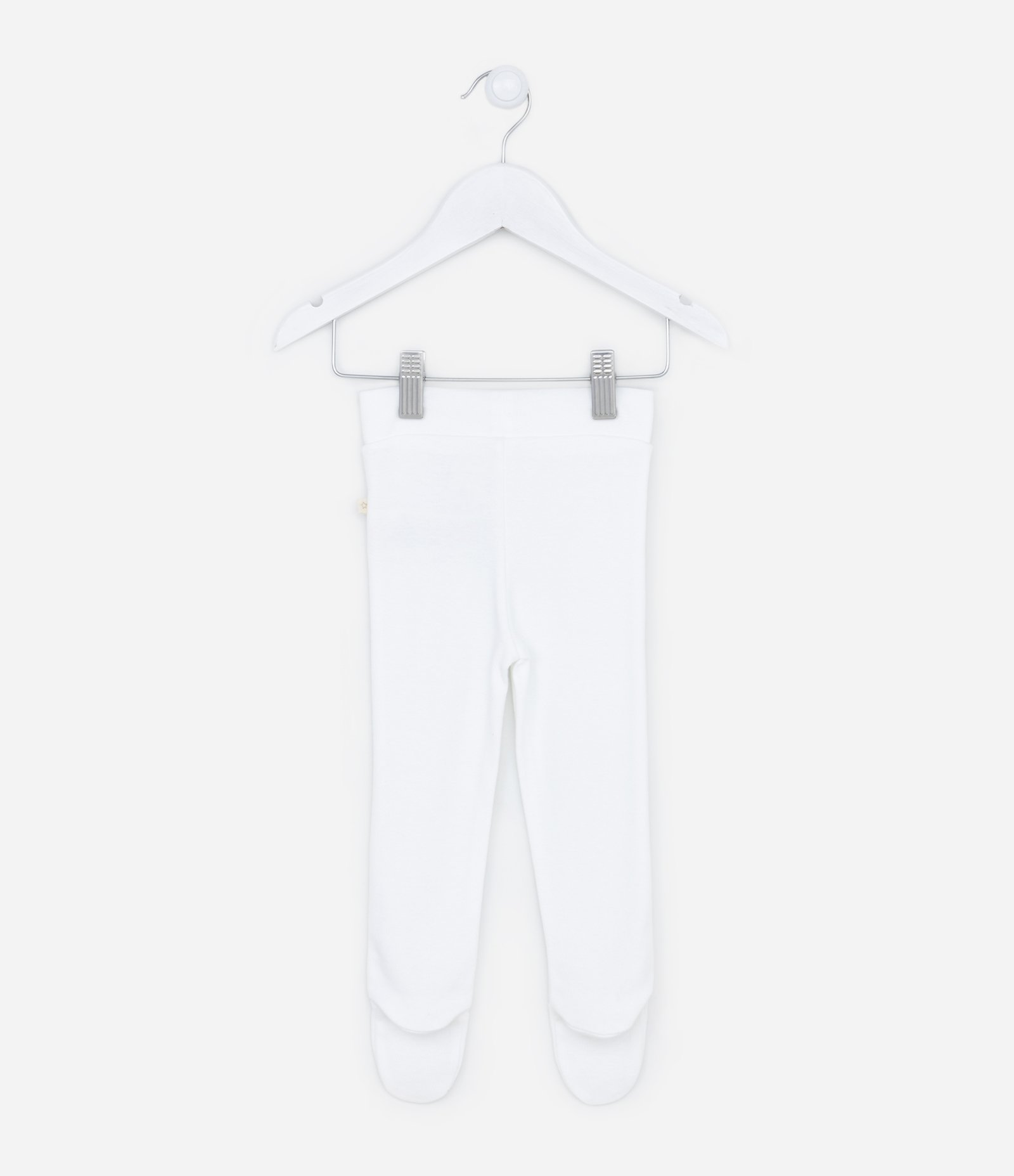 Kit 02 Calças Infantis com Pézinho em Suedine – Tam RN a 12 Meses Branco 3