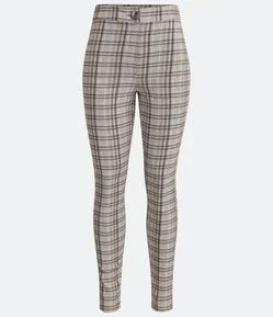 Calça Legging em Viscose com Estampa Xadrez