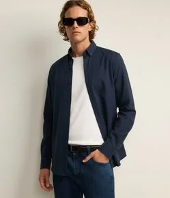Camisa Regular Básica em Oxford