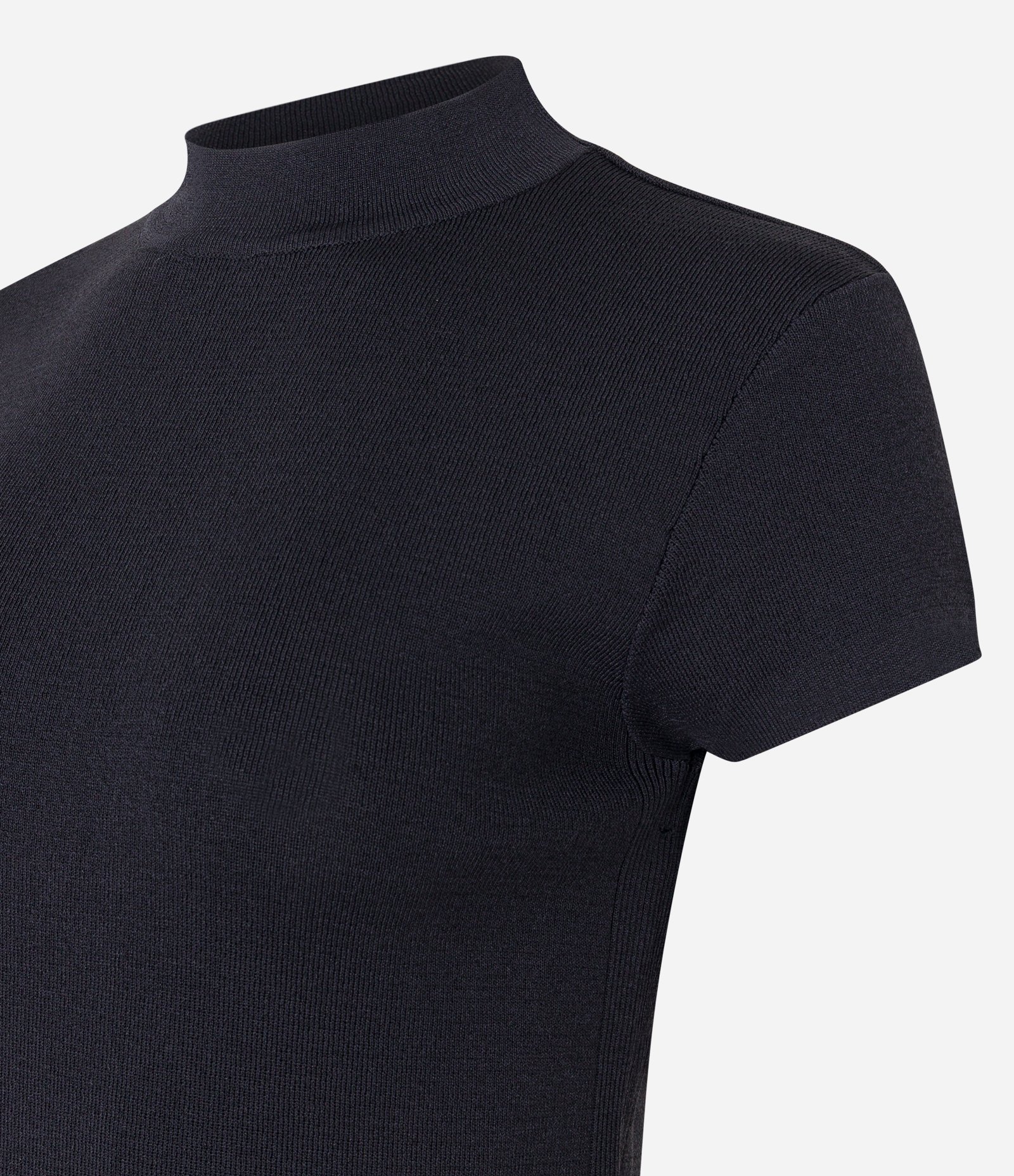 Blusa Canelada em Ribana com Gola Altinha Preto 7