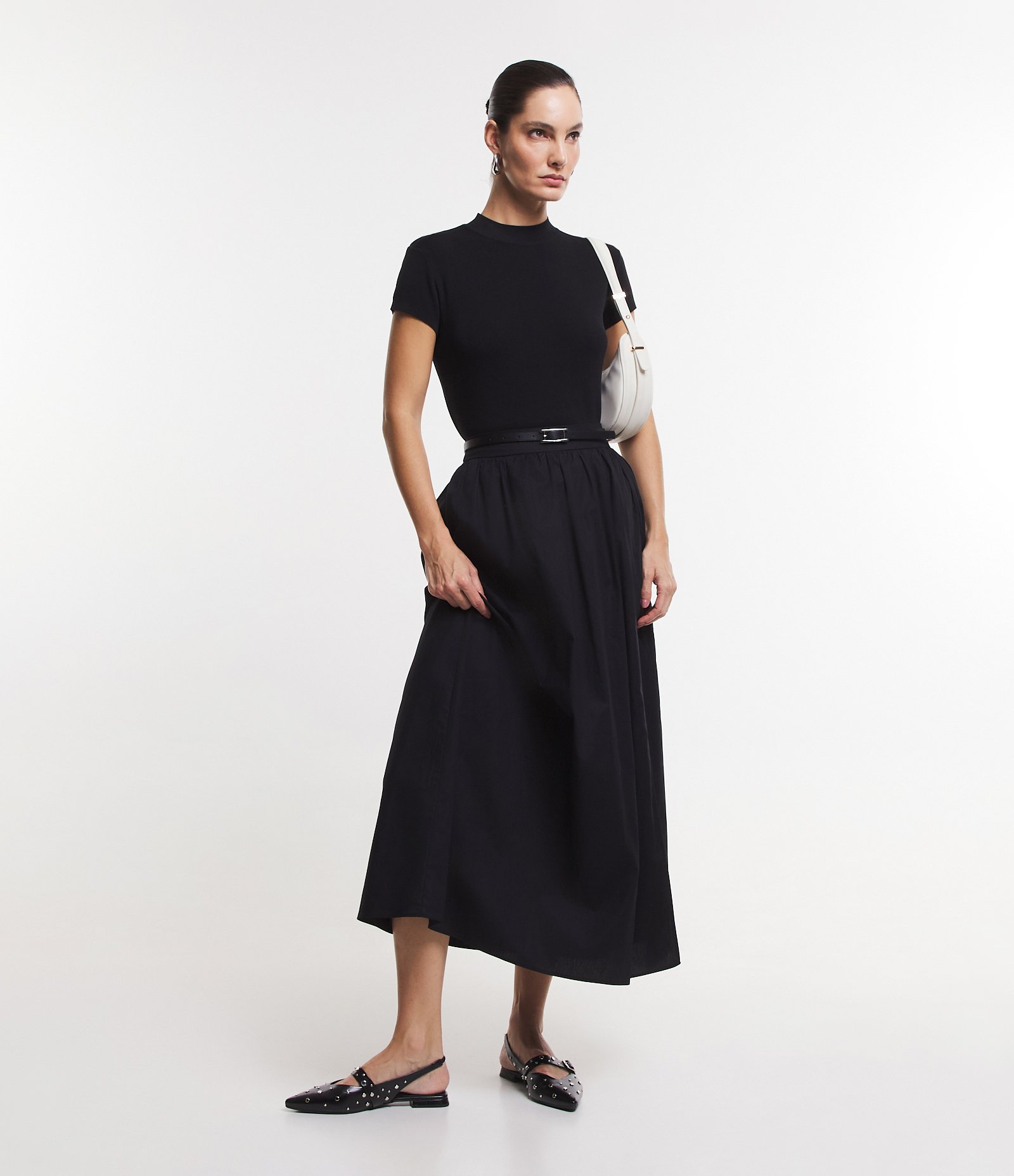 Blusa Canelada em Ribana com Gola Altinha Preto 2