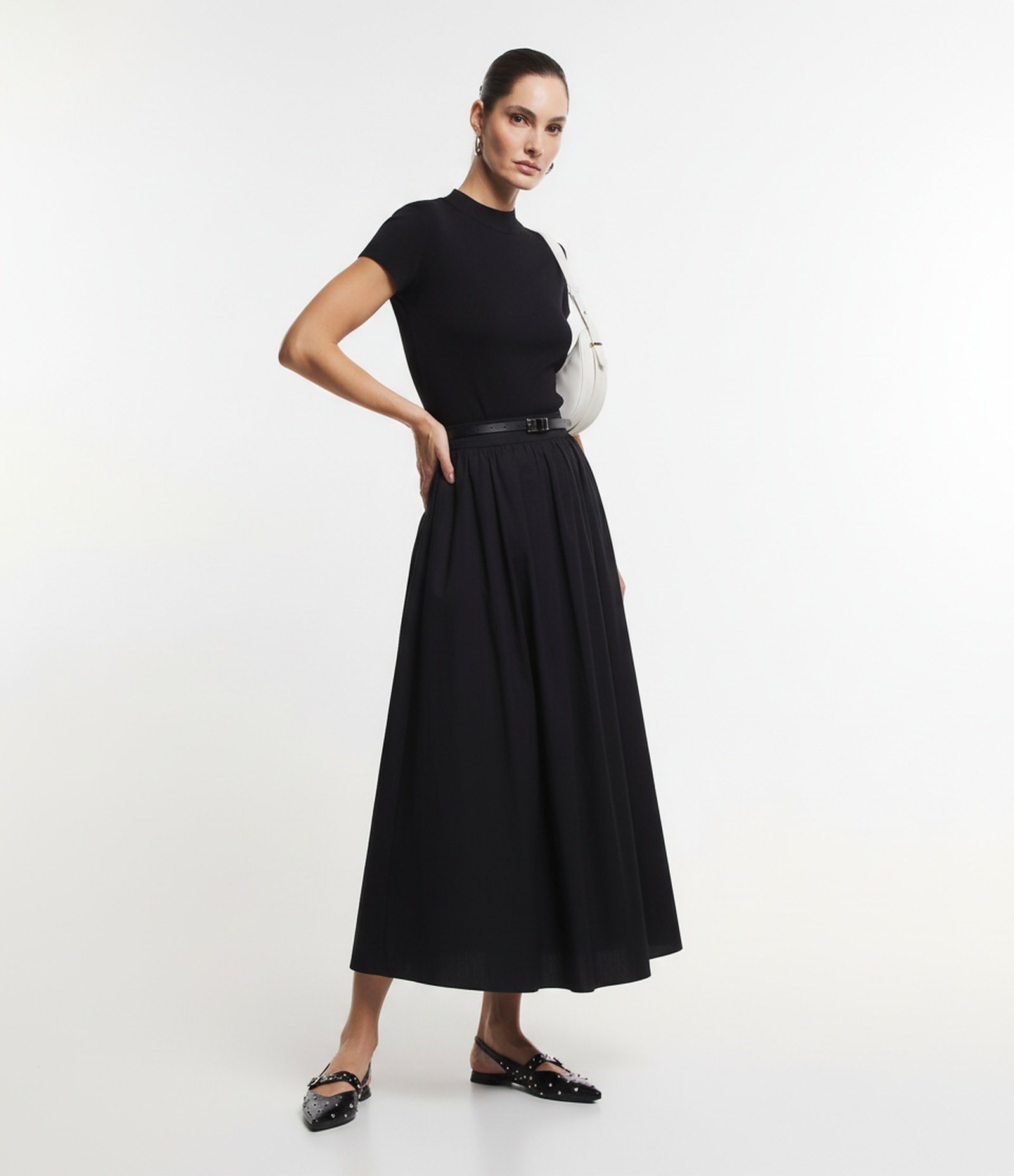 Blusa Canelada em Ribana com Gola Altinha Preto 6