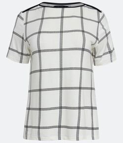 Blusa em Viscolycra com Estampa Xadrez Grid