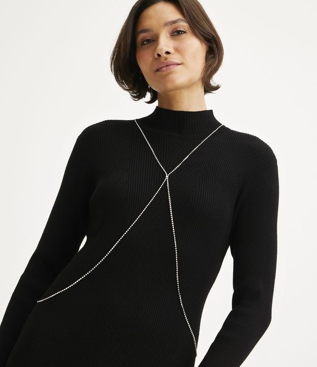 Body Chain em Strass com Formato de X