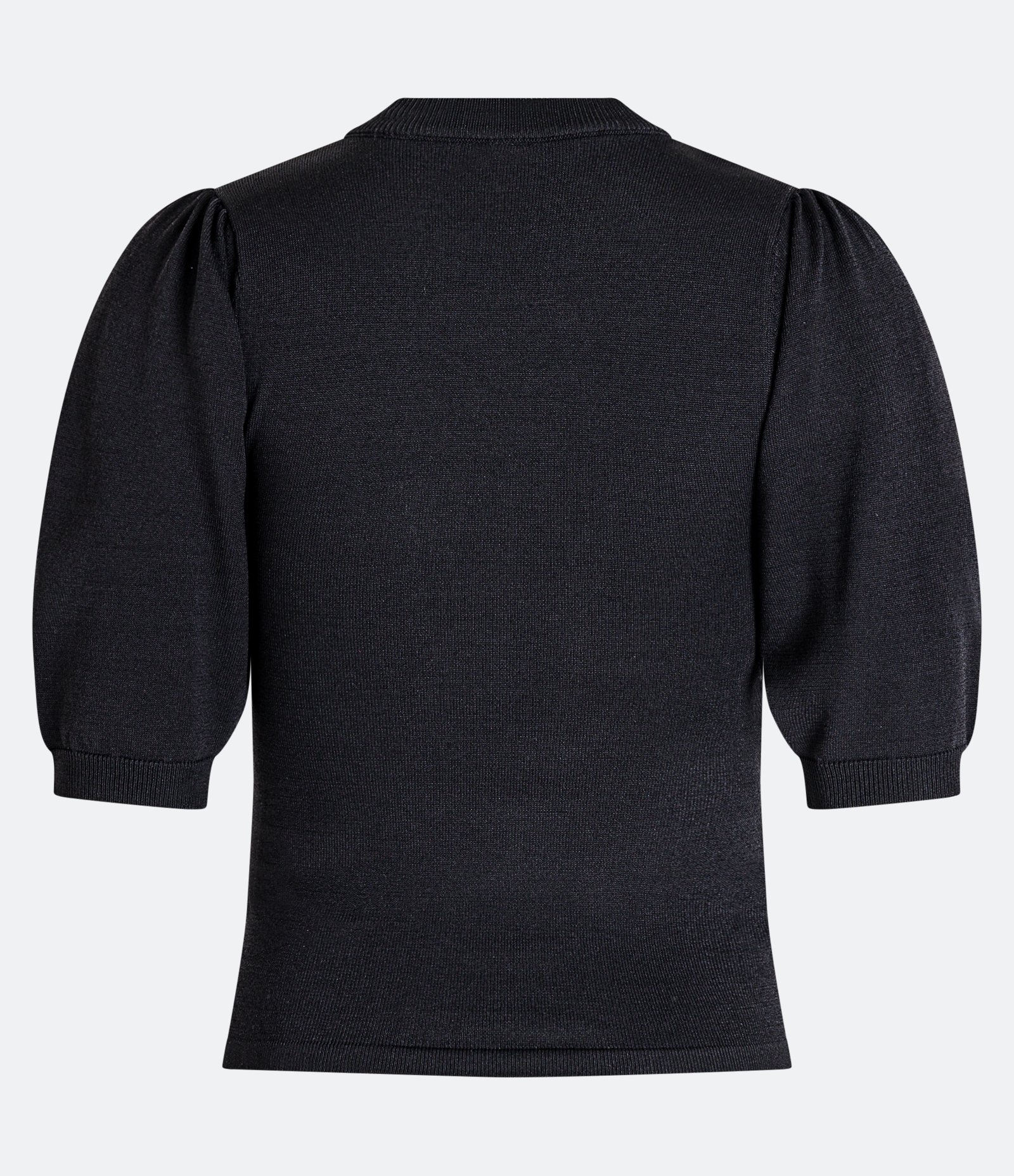 Blusa Manga Bufante em Tricô com Coração de Onça Preto 3