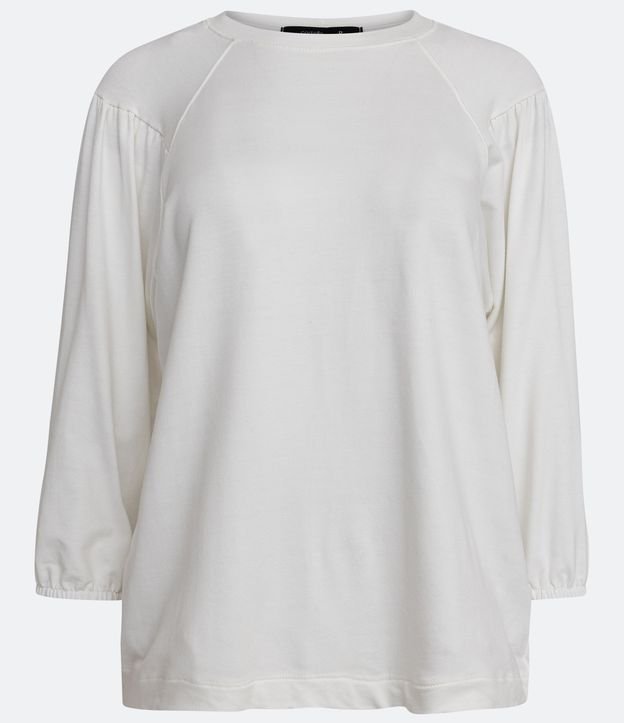 Blusa en Algodón con Pliegas Blanco Nieve 5