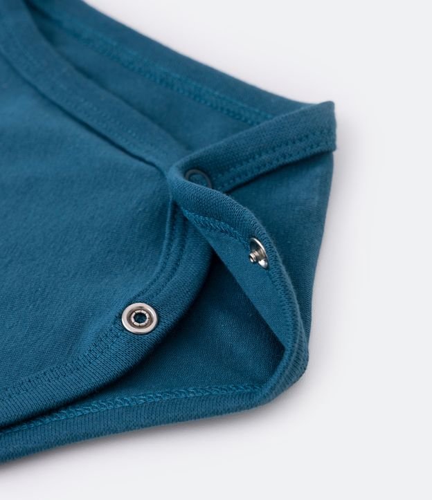 Body Básico Infantil en Cotton y Silk de Osito en el Pecho - Talle 0 a 18 meses Azul Petróleo 3