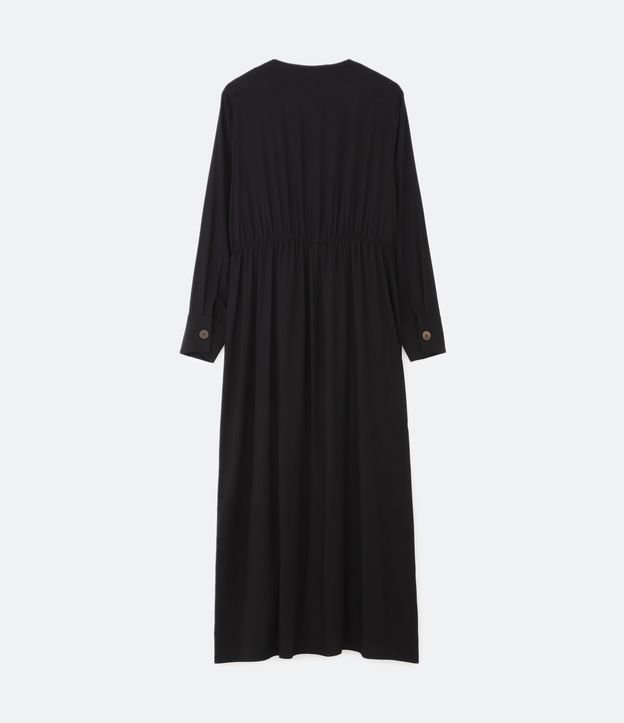Vestido Largo en Viscosa con Escote Cruza Curve & Plus Size Negro 7