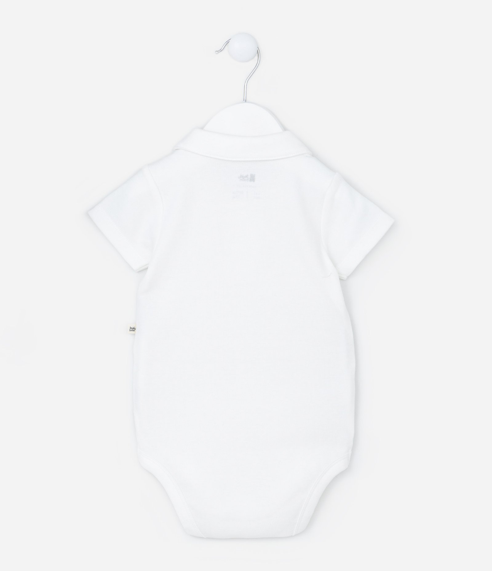 Body Básico Infantil em Suedine com Gola Polo - Tam 0 a 18 meses Branco 2