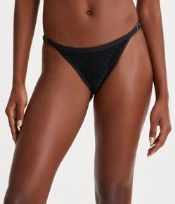 Biquíni Calcinha String com Sobreposição e Lateral Regulável