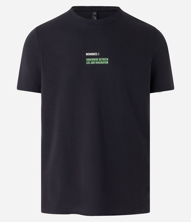 Camiseta Slim em Malha Piquet com Textura e Lettering Preto 6