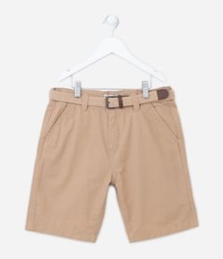 Bermuda Infantil em Sarja com Cinto - Tam 5 a 14 anos