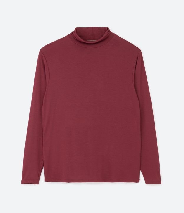 Blusa Básica en Viscolycra con Cuello Alto Curve & Plus Size Rojo 5