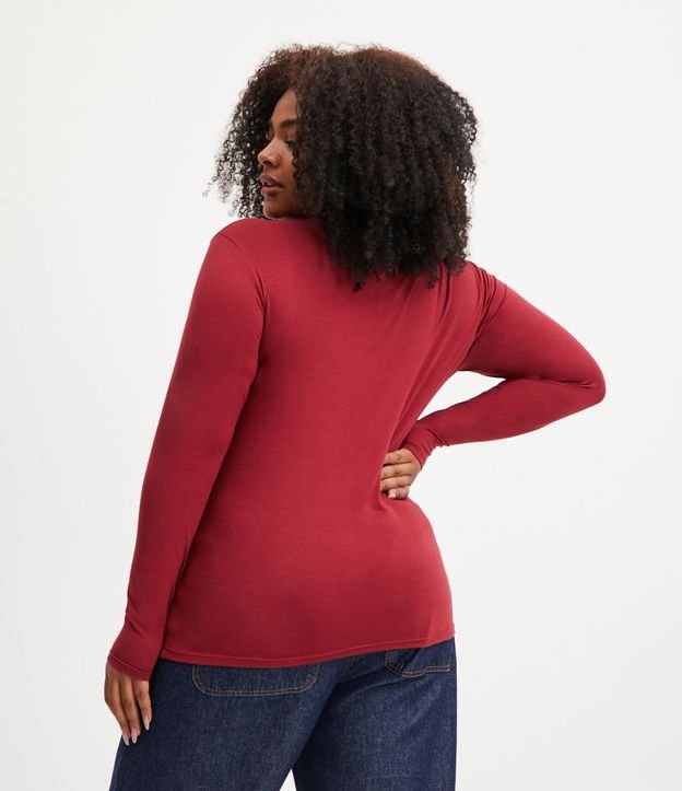 Blusa Básica en Viscolycra con Cuello Alto Curve & Plus Size Rojo 3