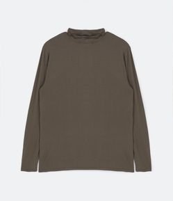 Blusa Básica em Viscolycra com Gola Alta Curve & Plus Size