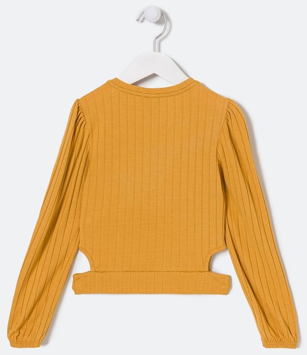 Blusa Infantil Texturizada y con Recortes Cutout - Talle 5 a 14 años Amarillo 2