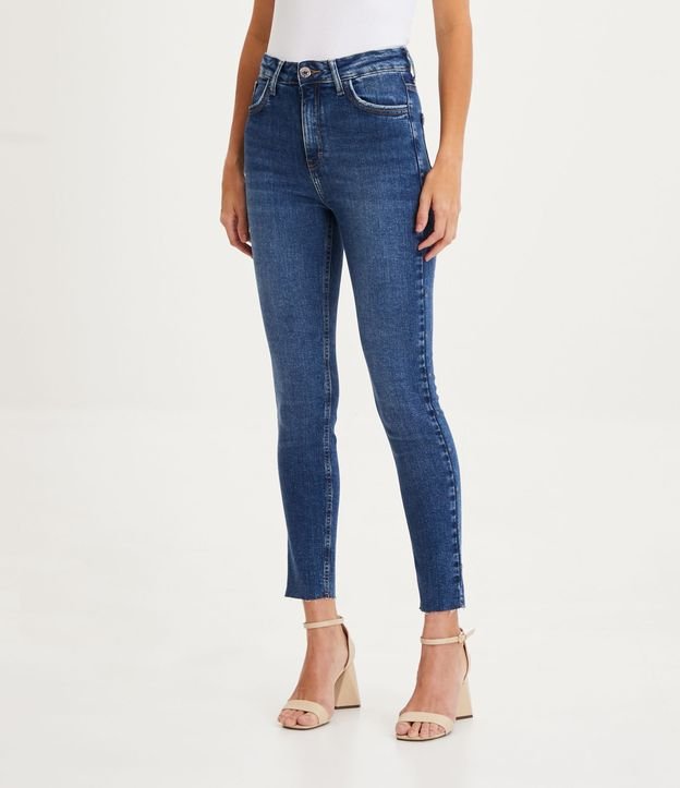 Calça Skinny Jeans com Elastano Azul