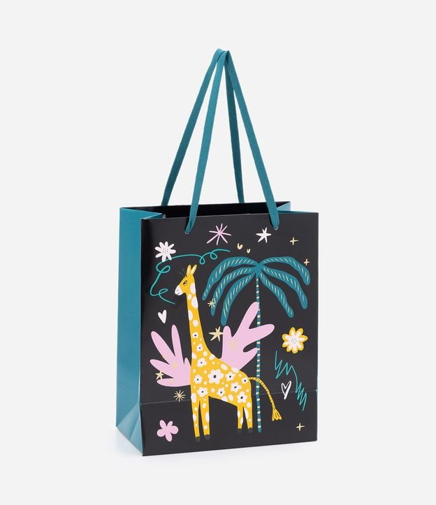 Embalagem de Presente Pequena com Estampa Localizada de Girafa Divertida