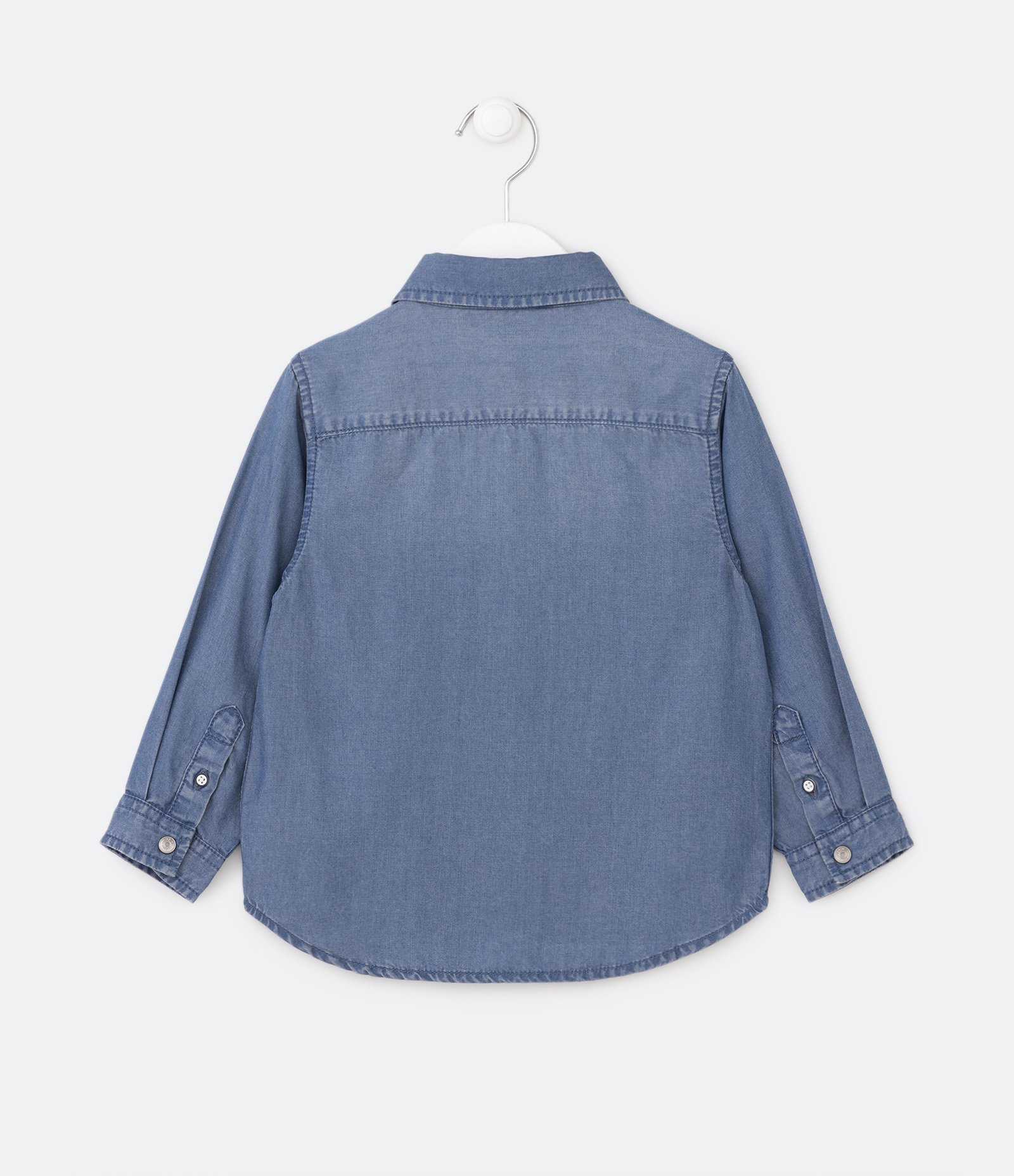 Camisa Infantil em Liocel com Bolsinhos Frontais - 1 a 4 Anos Azul Médio 2
