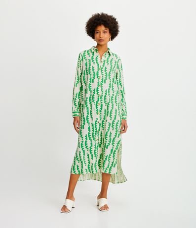 Vestido Midi Chemise em Viscolinho Geométrico é boa?