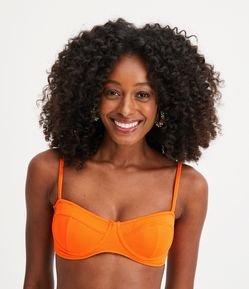 Biquíni Top Meia Taça com Pesponto Contrastante