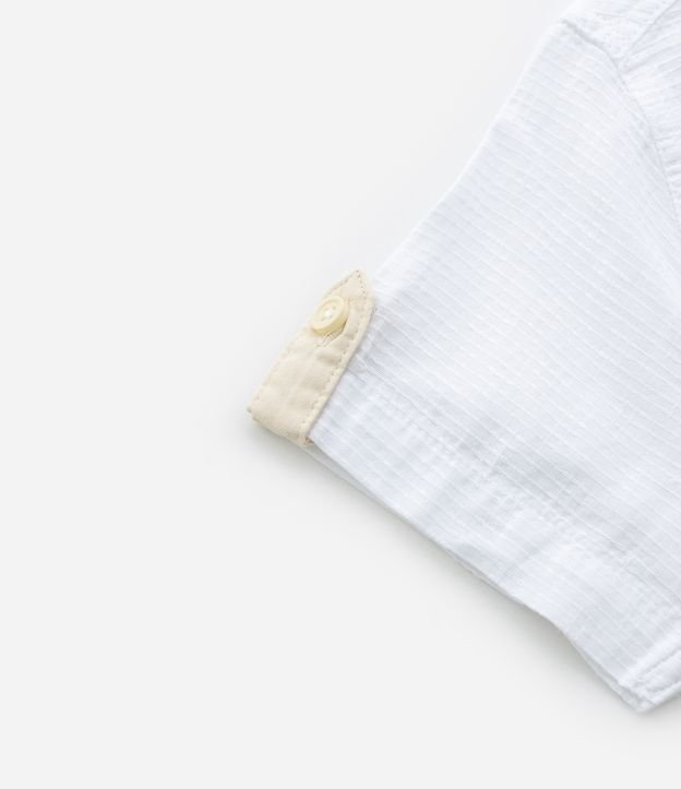 Camisa Bata Infantil Texturizada com Botões - Tam 1 a 4 anos Off White 5