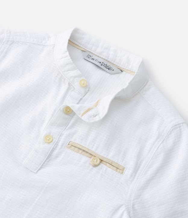 Camisa Bata Infantil Texturizada com Botões - Tam 1 a 4 anos Off White 6