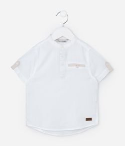 Camisa Bata Infantil Texturizada com Botões - Tam 1 a 4 anos