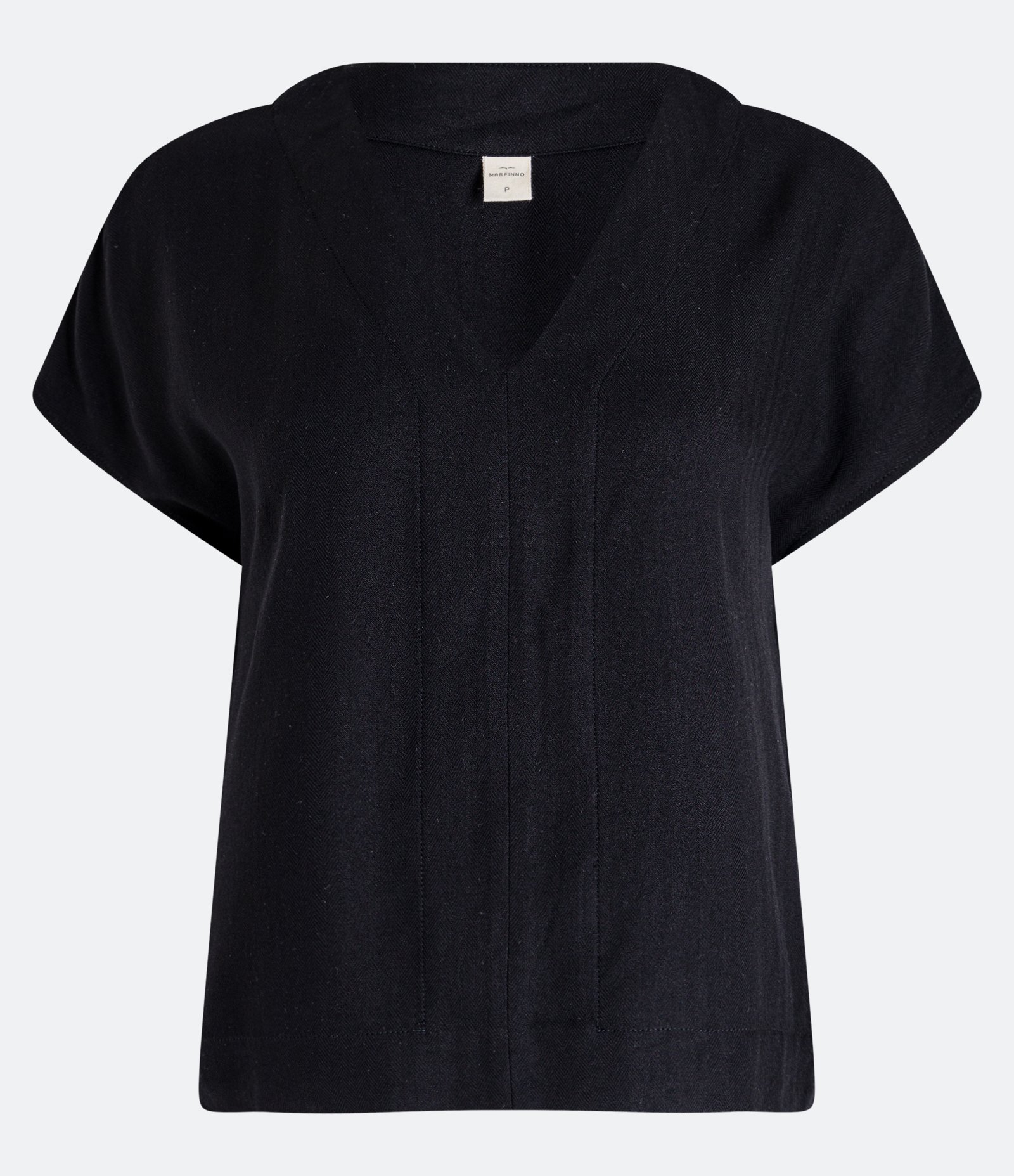 Blusa em Viscose com Decote V Preto 1