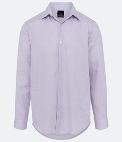 Camisa Regular em Algodão com Textura Maquinetada e Manga Longa