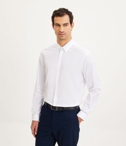 Camisa Regular em Algodão com Manga Longa