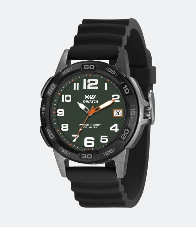 Relógio X Watch Analógico com Caixa em Poliuretano e Pulseira em Silicone XMPP1079 E2PX - Cor: Preto - Tamanho: U