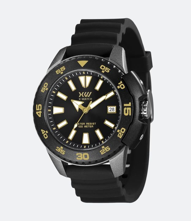 Relógio X Watch Analógico com Caixa em Poliuretano e Pulseira em Silicone XMPP1082 P1PX - Cor: Preto - Tamanho: U