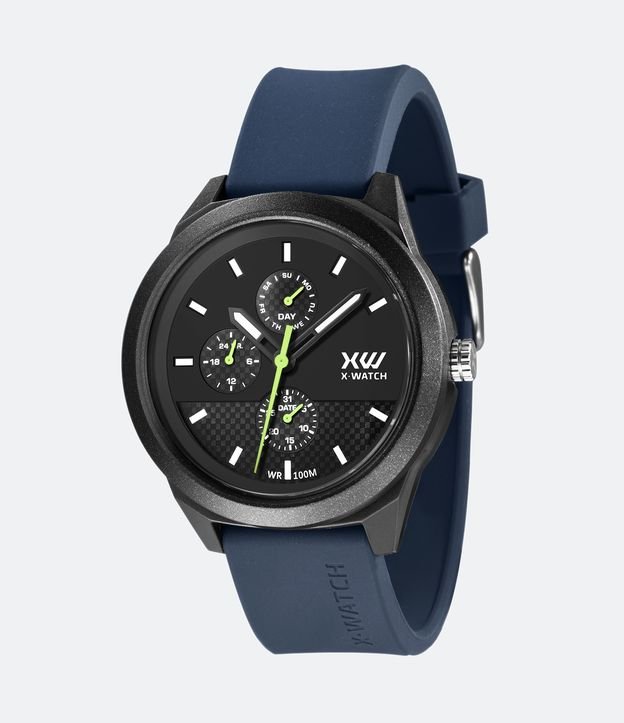 Relógio X Watch Analógico com Caixa em Poliuretano e Pulseira em Silicone XMPPM014 P1DX - Cor: Azul Matte - Tamanho: U