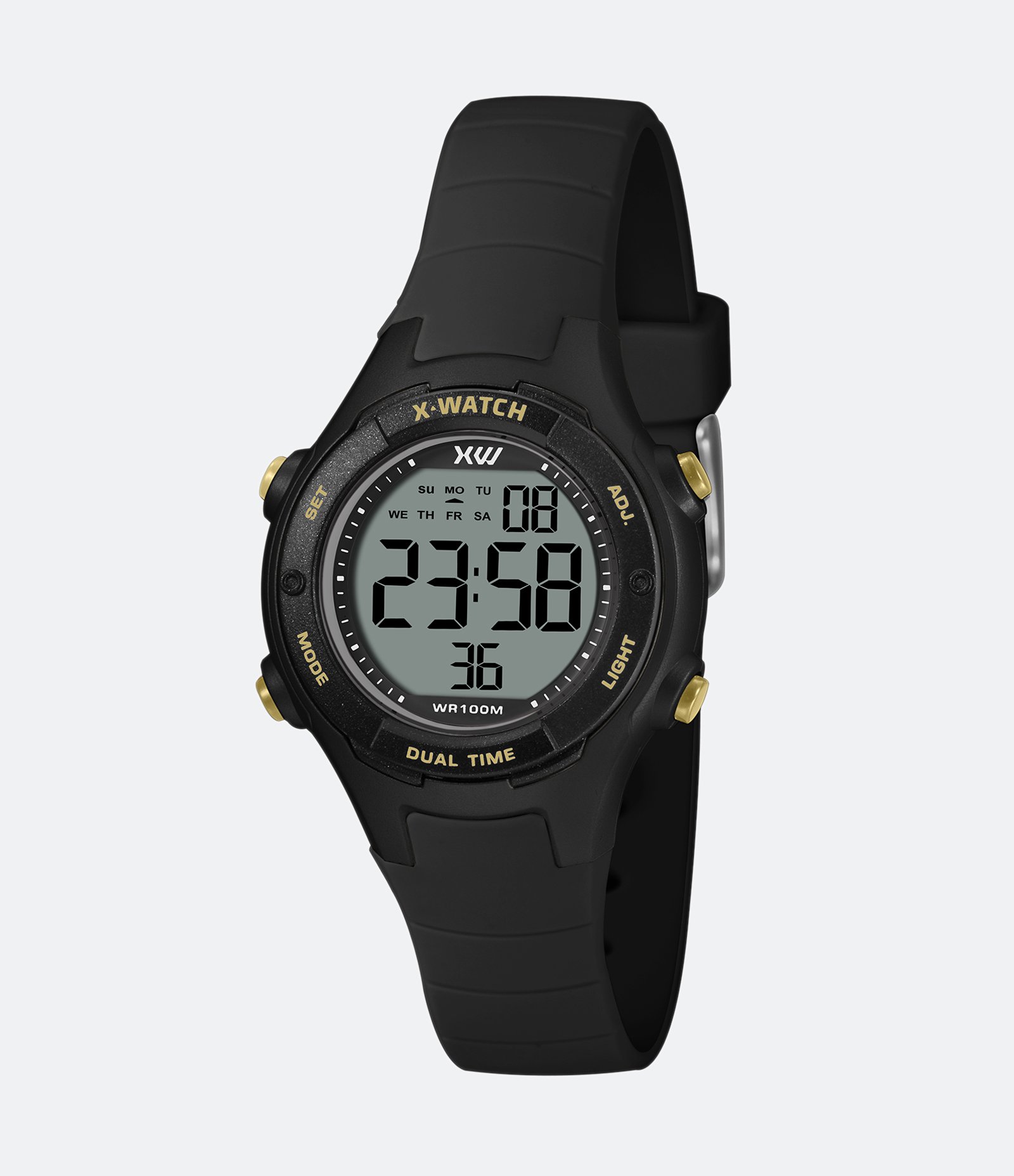 Relógio X Watch Digital com Caixa em Poliuretano e Pulseira em Silicone XKPPD095 BXPX Preto 1