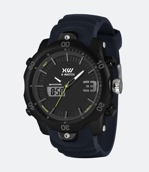 Relógio X Watch Anadigi com Caixa em Poliuretano e Pulseira em Silicone XMPPA337 P2DX - Cor: Azul Matte - Tamanho: U
