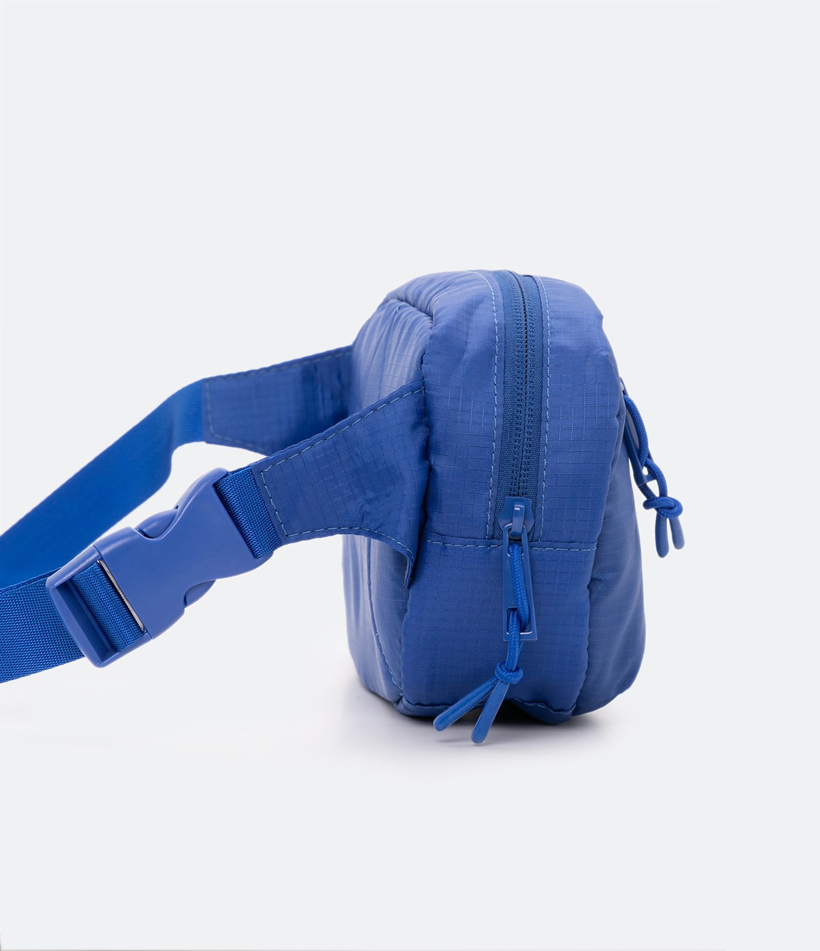 Pochete com Alça Transversal e Bolsos com Zíper Azul 5