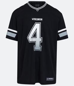 Camiseta Esportiva de Futebol Americano com Estampa Wisconsin 4
