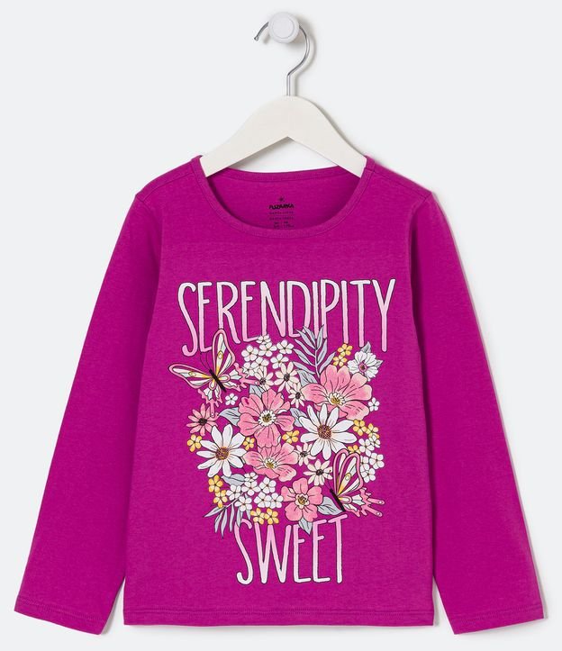 Blusa Infantil Estampado Flores Serendipity - Talle 5 a 14 años Rosado 1