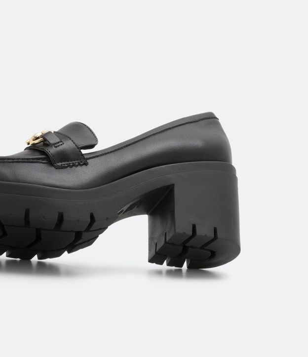 Sapato Loafer com Salto Bloco Preto 3