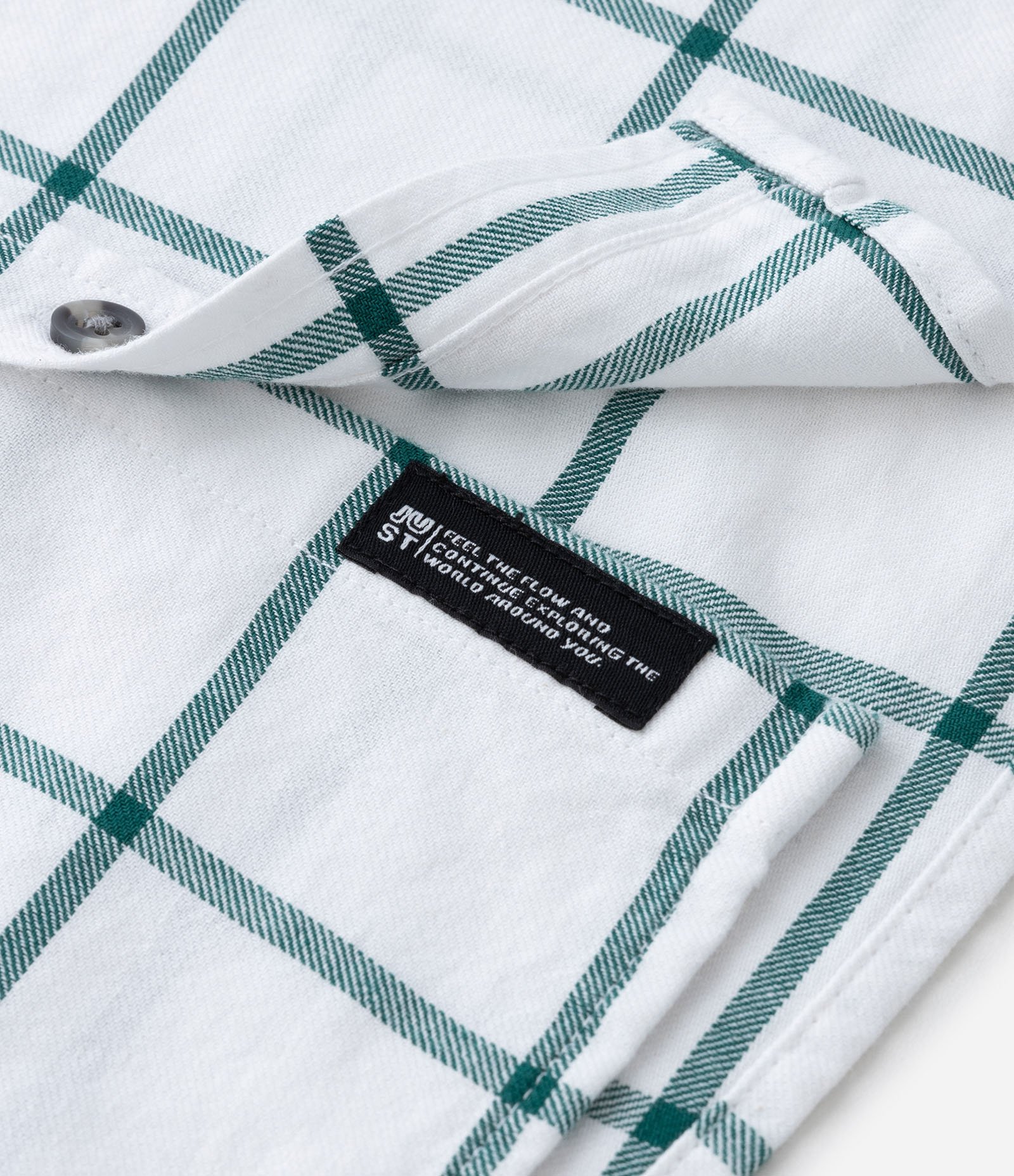 Camisa Infantil com Estampa Xadrez e Bolsinho - Tam 5 a 14 anos Off White 4