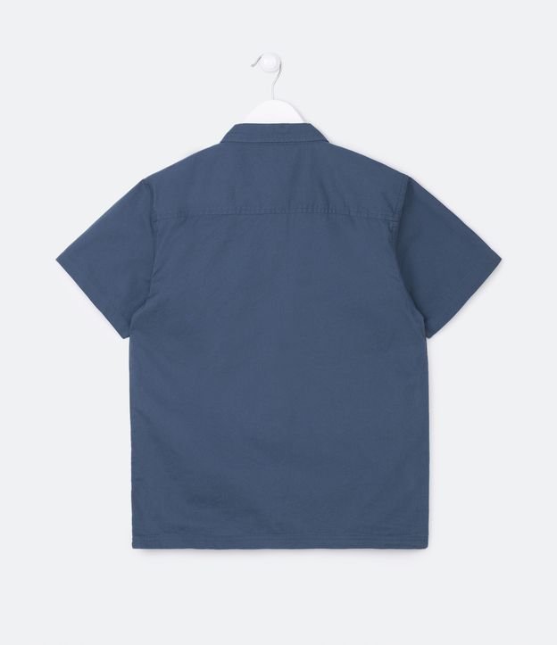 Camisa Infantil con Bolsillos - Talle 5 a 14 años Azul 2