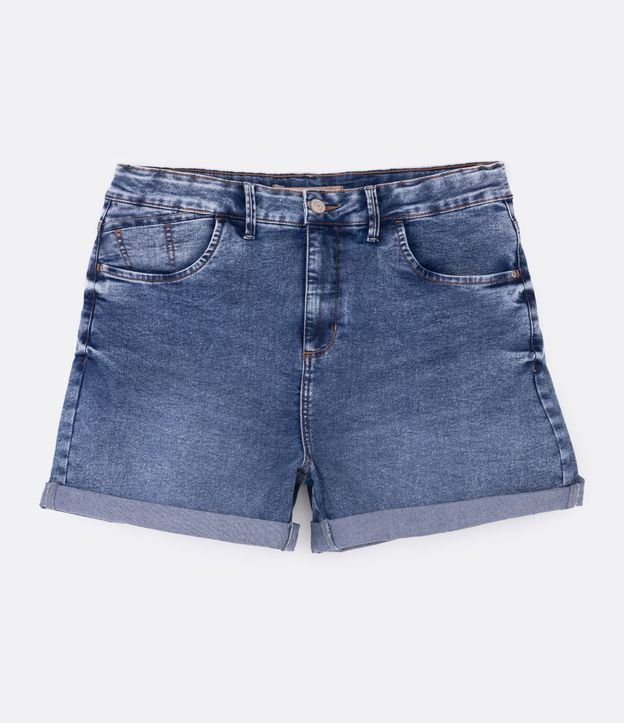 Short Boyfriend Jeans com Barra Dobrada Curve & Plus Size Azul 5