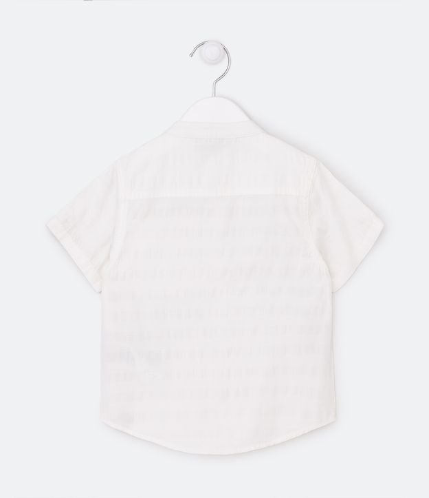 Camisa Infantil em Tricoline com Bolso Embutido e Botões - Tam 1 a 4 Anos Off White 2