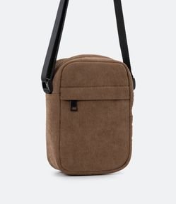 Bolsa Mini Bag em Veludo Cotelê com Alça Transversal e Zíper