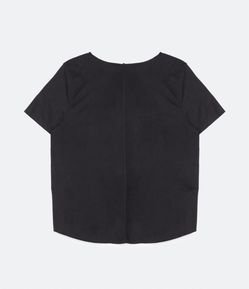 Blusa em Suede com Manga Curta Curve & Plus Size