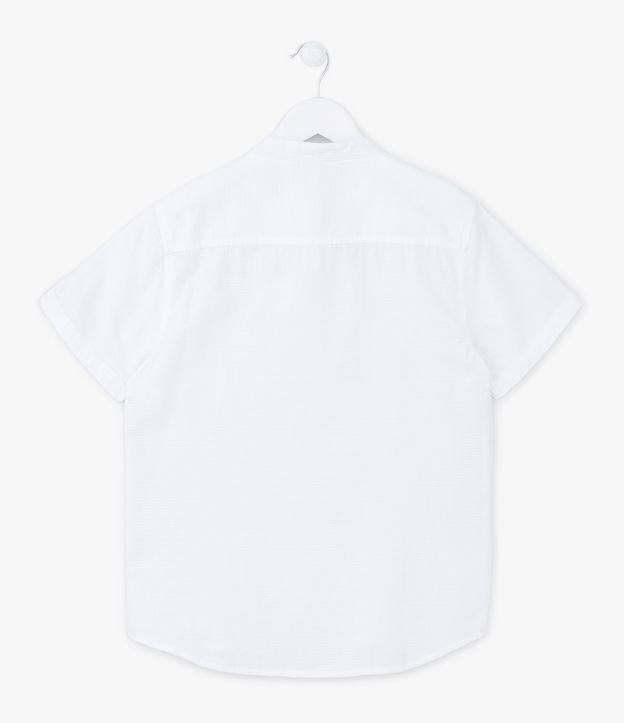 Camisa Bata Infantil Texturizada com Botões Diferenciados - Tam 5 a 14 anos Branco 2